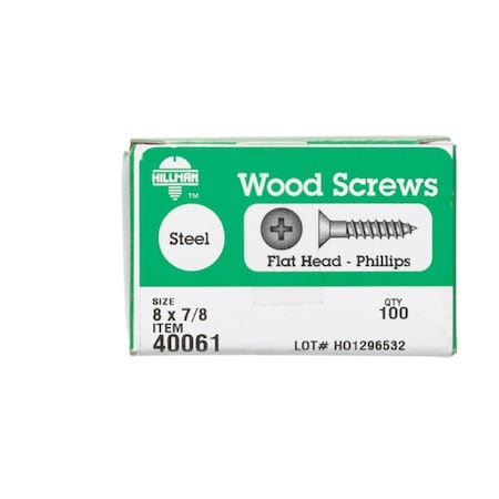 40061 8 X 0.88 In. Flat Head Phillips Wood Screw